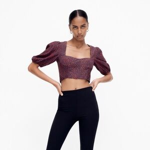 NWT Zara Crop Blouse Corset